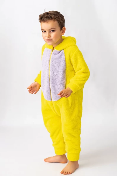Welsoft Peluş Fermuarlı Kışlık Unisex Kız Erkek Bebek Uyku Tulumu Bebek Tulumu Çocuk Tulumu - 5