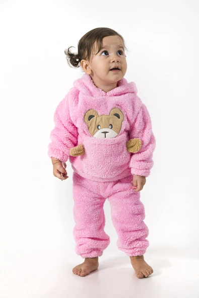 Welsoft Peluş Unisex Kışlık Bebek Takımları Çocuk Giyim Bebek Kıyafeti Çocuk Kostümü welsoft takım TKMWLS - 5