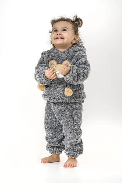 Welsoft Peluş Unisex Kışlık Bebek Takımları Çocuk Giyim Bebek Kıyafeti Çocuk Kostümü welsoft takım TKMWLS - 4