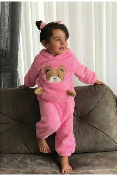 Welsoft Peluş Unisex Kışlık Bebek Takımları Çocuk Giyim Bebek Kıyafeti Çocuk Kostümü welsoft takım TKMWLS - 12