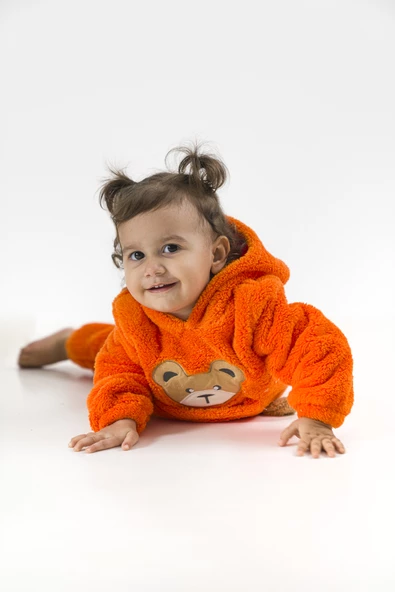 Welsoft Peluş Unisex Kışlık Bebek Takımları Çocuk Giyim Bebek Kıyafeti Çocuk Kostümü welsoft takım TKMWLS - 8