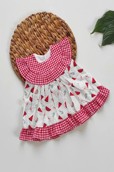 Kız Bebek Kız Çocuk Yazlık Elbise Kısa Kollu Bebek Takım bebek giyim - 3