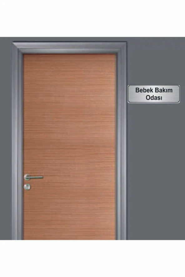 Bebek Bakım Odası Yazılı Metal Yönlendirme Levhası Gümüş 10X20 Cm
