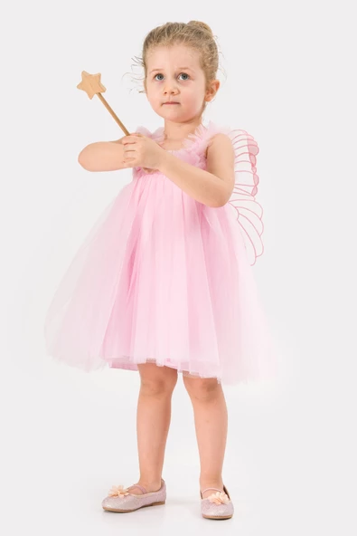 Kız Bebek Kız Çocuk Doğum Günü Parti Düğün Yazlık Elbise Tüllü Tütü Astarlı Bebek Takım Bebek Giyim - 10