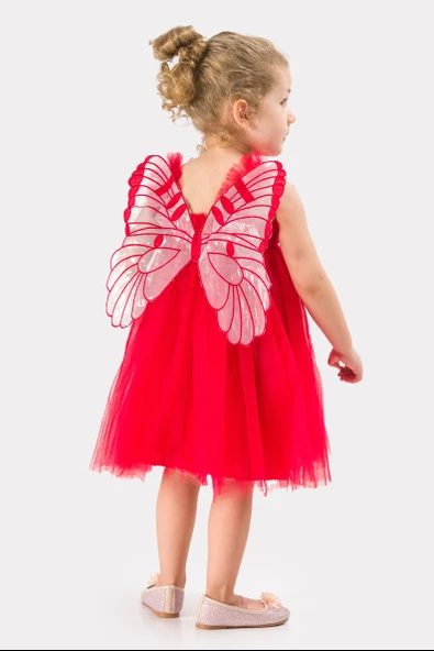 Kız Bebek Kız Çocuk Doğum Günü Parti Düğün Yazlık Elbise Tüllü Tütü Astarlı Bebek Takım Bebek Giyim - 5