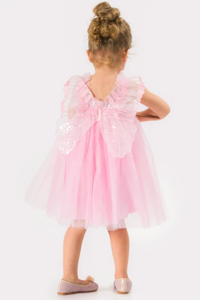 Kız Bebek Kız Çocuk Doğum Günü Parti Düğün Yazlık Elbise Tüllü Tütü Astarlı Bebek Takım Bebek Giyim - 3