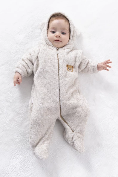 Welsoft Peluş Fermuarlı Kışlık Unisex Kız Erkek Bebek Uyku Tulumu Bebek Tulumu Çocuk Tulumu - 2