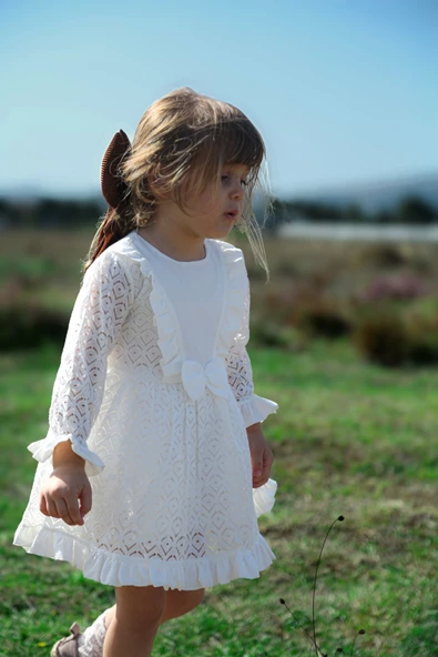 Kız Bebek Kız Çocuk Doğum Günü Parti Düğün Elbise Astarlı Çocuk Giyim Bebek Giyim ELBUZNDNT - 5