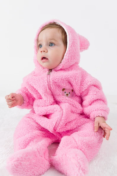 Welsoft Peluş Fermuarlı Kışlık Unisex Kız Erkek Bebek Uyku Tulumu Bebek Tulumu Çocuk Tulumu - 9