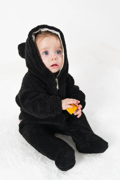 Welsoft Peluş Fermuarlı Kışlık Unisex Kız Erkek Bebek Uyku Tulumu Bebek Tulumu Çocuk Tulumu - 8