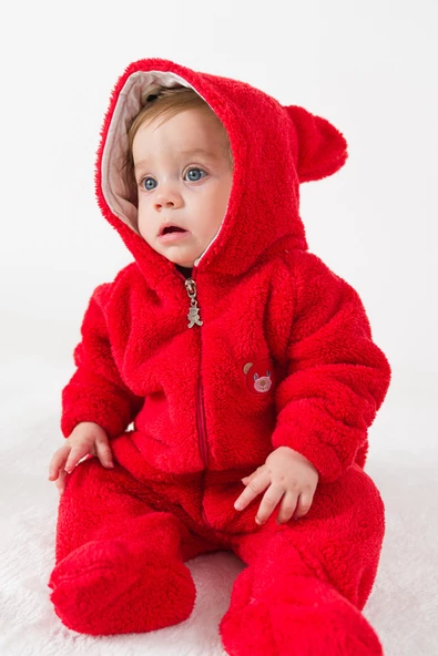 Welsoft Peluş Fermuarlı Kışlık Unisex Kız Erkek Bebek Uyku Tulumu Bebek Tulumu Çocuk Tulumu - 10