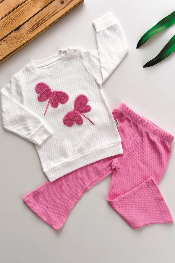 Kız Bebek Çocuk Takım Uzun Kollu Alt Üst Takım Bebek Giyim - 2