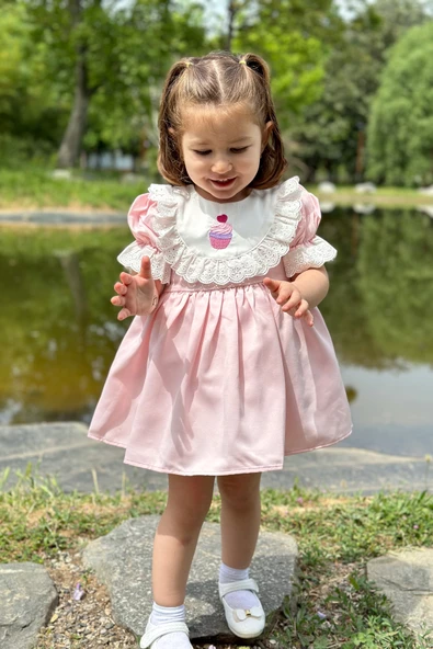 Yazlık Elbise Kısa Kollu Tüllü Tütü Astarlı Kız Çocuk Elbise Bebek Giyim Kız Bebek Elbise ELBYSATEN - 2