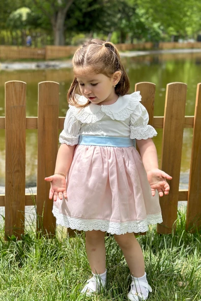 Yazlık Elbise Kısa Kollu Tüllü Tütü Astarlı Kız Çocuk Elbise Bebek Giyim Kız Bebek Elbise ELBYSATEN - 11