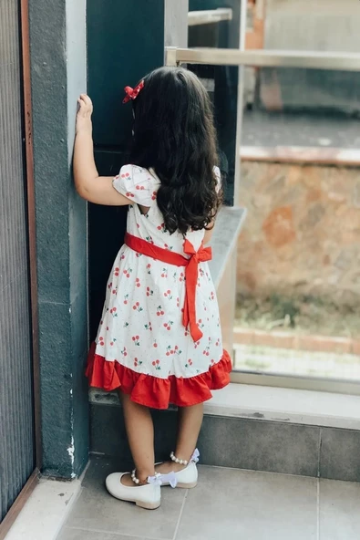 Yazlık Elbise Kısa Kollu Kız Çocuk Elbise Bebek Giyim Kız Bebek Elbise ELBCCKDSN - 8