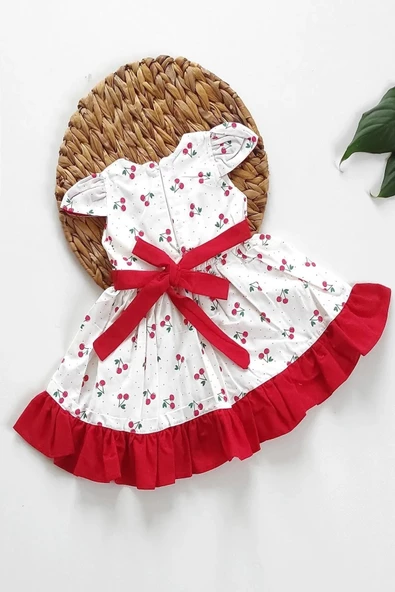 Yazlık Elbise Kısa Kollu Kız Çocuk Elbise Bebek Giyim Kız Bebek Elbise ELBCCKDSN - 10