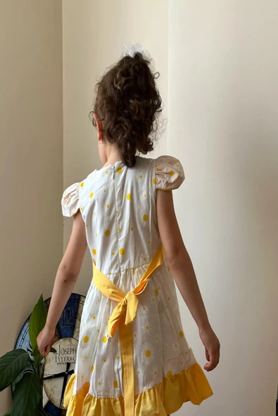 Yazlık Elbise Kısa Kollu Kız Çocuk Elbise Bebek Giyim Kız Bebek Elbise ELBCCKDSN - 5