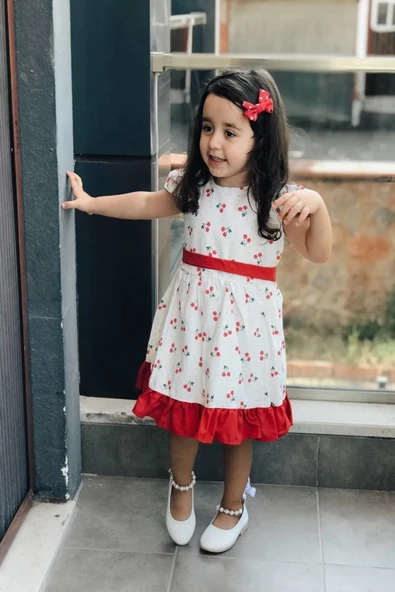 Yazlık Elbise Kısa Kollu Kız Çocuk Elbise Bebek Giyim Kız Bebek Elbise ELBCCKDSN - 6