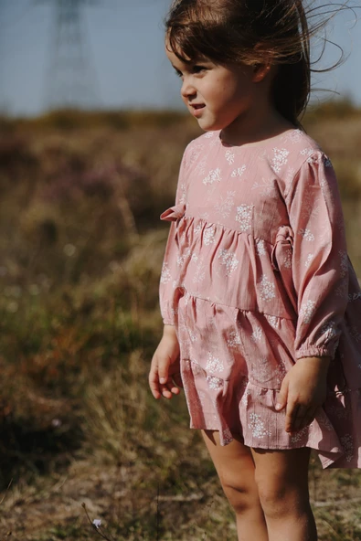 Bebek Kız Çocuk Doğum Günü Parti Düğün Elbise Astarlı Çocuk Giyim Bebek Giyim Kız ELBMUSLIN - 8