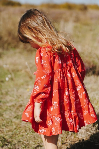 Bebek Kız Çocuk Doğum Günü Parti Düğün Elbise Astarlı Çocuk Giyim Bebek Giyim Kız ELBMUSLIN - 6