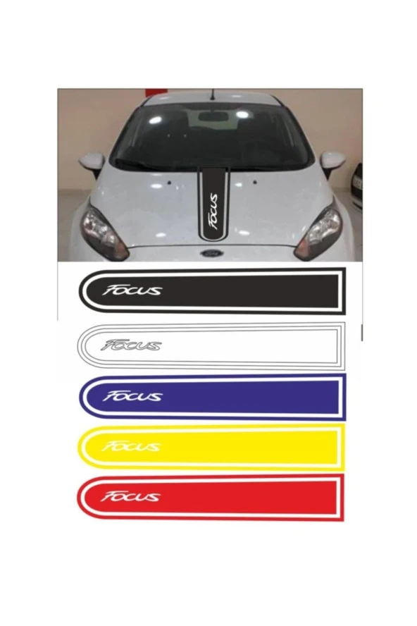 Otomobil Ön Kaput Şeridi Kaput Sticker Siyah
