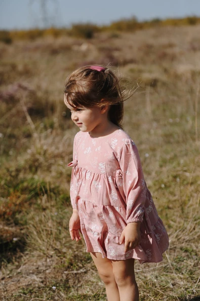 Bebek Kız Çocuk Doğum Günü Parti Düğün Elbise Astarlı Çocuk Giyim Bebek Giyim Kız ELBMUSLIN - 3