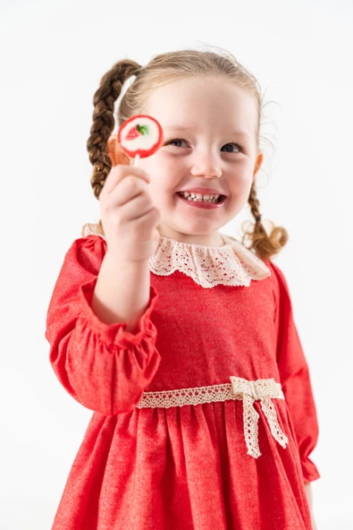 Kız Bebek Kız Çocuk Doğum Günü Parti Düğün Elbise Astarlı Çocuk Giyim Bebek Giyim ELBDNTLKMR - 10