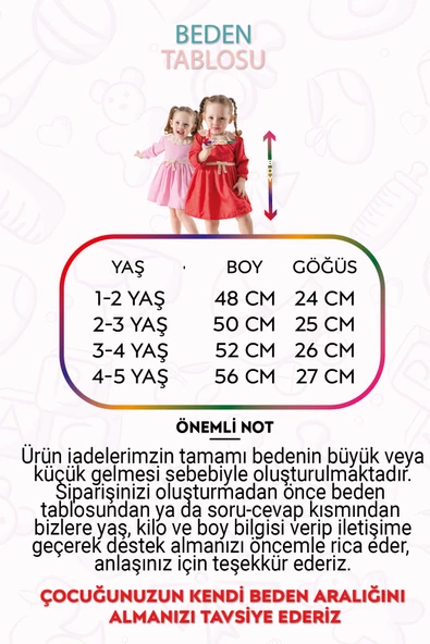 Kız Bebek Kız Çocuk Doğum Günü Parti Düğün Elbise Astarlı Çocuk Giyim Bebek Giyim ELBDNTLKMR - 5