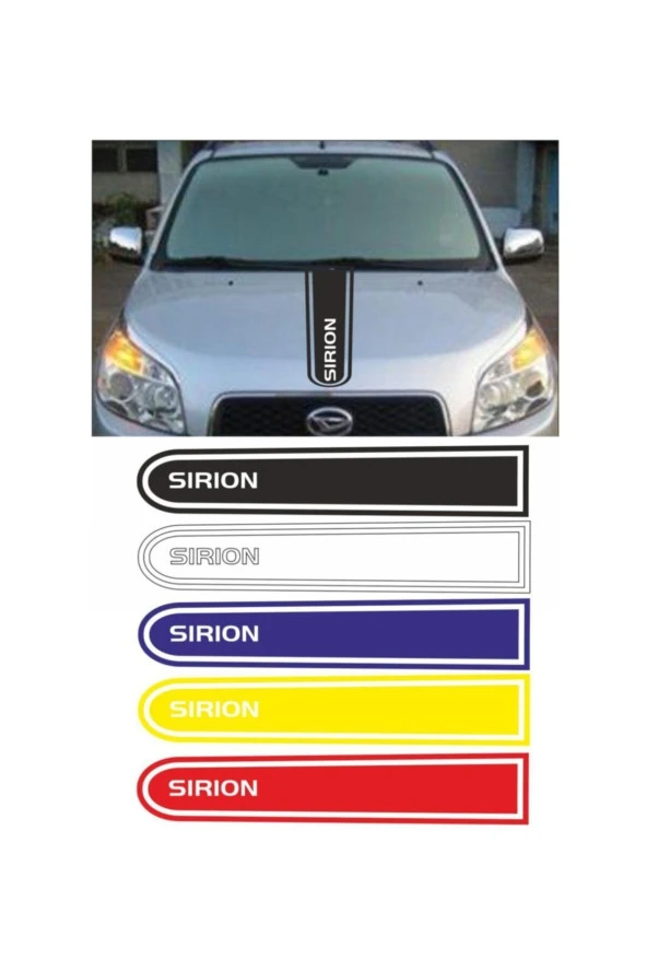 Daihatsu Sirion Logolu Otomobil Ön Kaput Şeridi Kaput Sticker Siyah