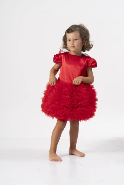 Kız Bebek Kız Çocuk Doğum Günü Parti Düğün Elbise Tüllü Tütü Astarlı Çocuk Giyim Bebek Giyim ELBYKNTTUTUL - 9