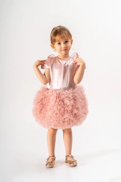 Kız Bebek Kız Çocuk Doğum Günü Parti Düğün Elbise Tüllü Tütü Astarlı Çocuk Giyim Bebek Giyim ELBYKNTTUTUL - 11