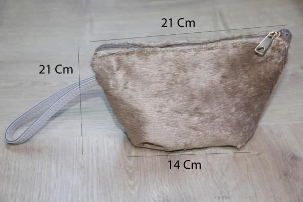 Pelüş Makyaj Çantası Orta Boy , Kozmetik Çantası, Makyaj Organizer, Makeup Bag - 3