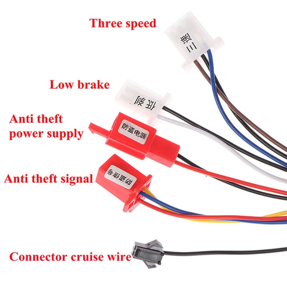 DC 36V / 48V 350W Fırçasız Motor Sürücü Scooter Elektrikli Bisiklet Beyin Bldc Hız Kontrol Kartı - 5