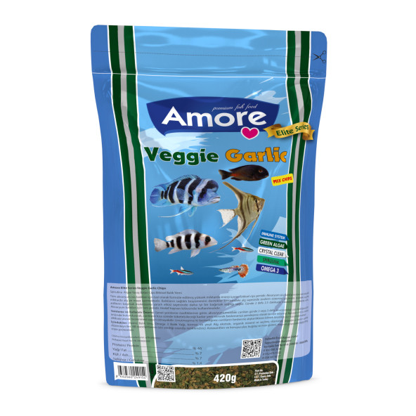 Bonisa Cichlid Algae 3 Kg Kova, Amore Veggie Garlic Pro 420gr, Lotus 100ml Spirulina Garlic Balık Yemi - 3
