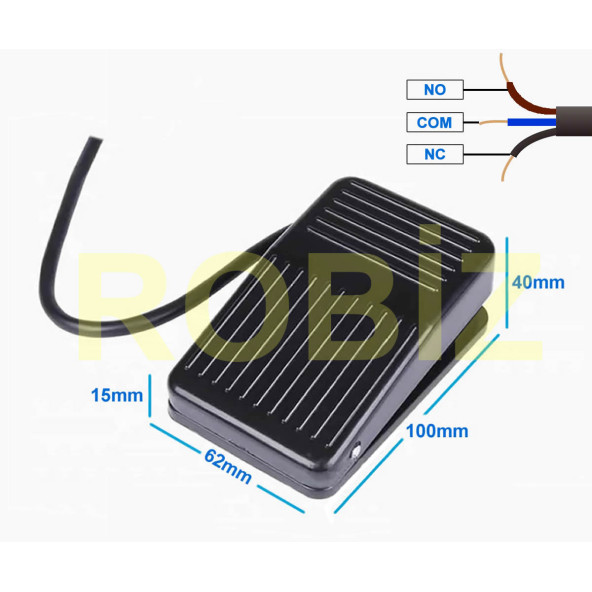 Pedal Ayak Butonu Kaydırmaz AC 250V 10A NO NC SPDT Push Anlık Ayak Kontrollü Anahtar Switch Freze