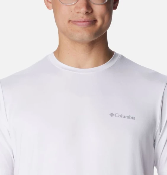 Columbia Men's Tech Trail™ Crew Neck Shirt II Erkek Tişört Beyaz AO5545-100 - Resim 4