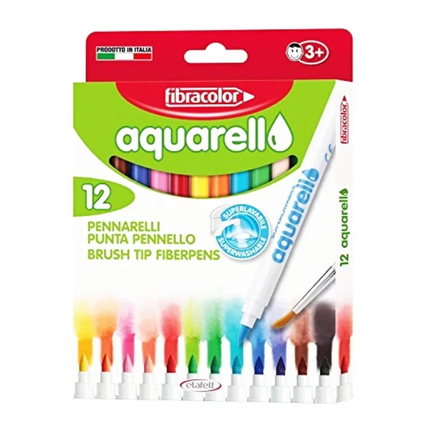 Fibracolor Aquarell Keçeli Kalem 12 Renk 10550A