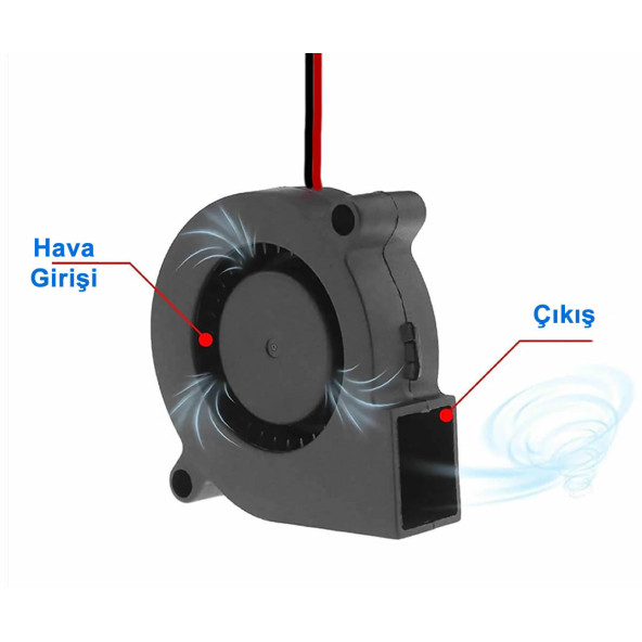 5015 12V DC Salyangoz Fan 2 Pin 3D Yazıcı Soğutma Fanı Santirfüj Havalandırma Klima Türbin Kuluçka - 4