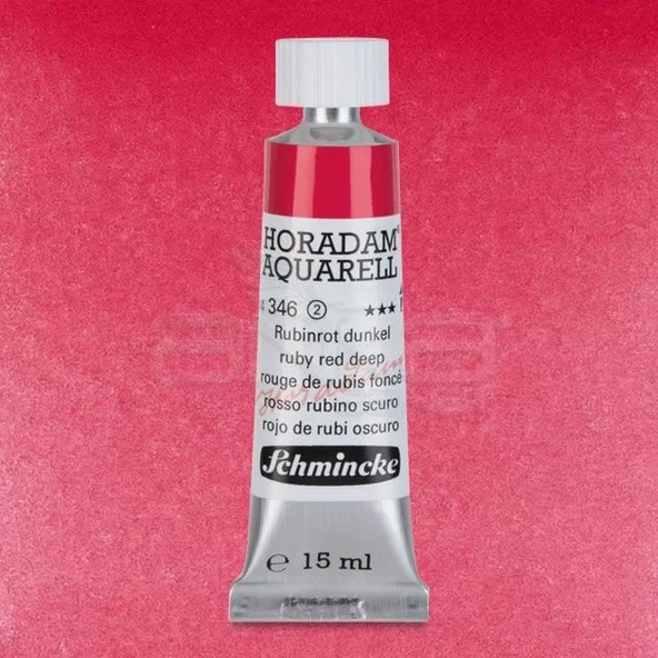Schmincke Horadam Aquarell Tube 15ml Seri 2 Ruby Red Deep 346 - 1