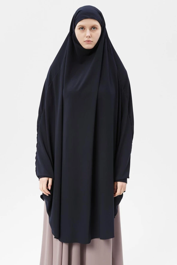 Kadın Tesettür Medine İpeği Çarşaf Üstü Peçeli Sufle Hijab - Resim 10