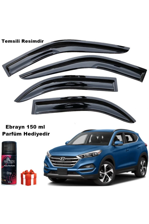 Caraks Hyundai Tucson Mügen Cam Rüzgarlığı 2015-2020 Arası 4 Lü Takım Koku Hediyeli - 1