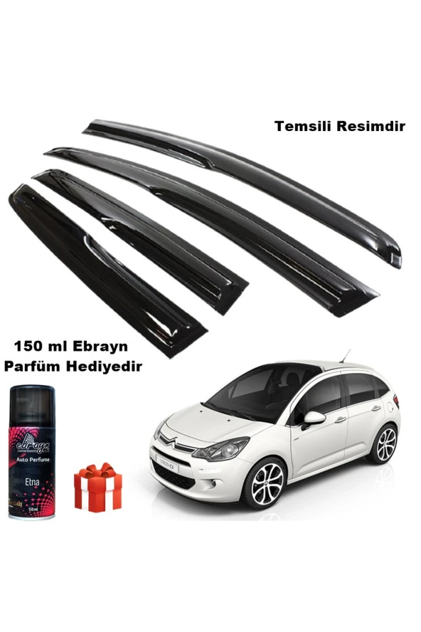 Caraks Citroen C3 Mügen Cam Rüzgarlığı Hb 2009 - 2016 Arası 4 Lü Takım Koku Hediyeli ürün görseli