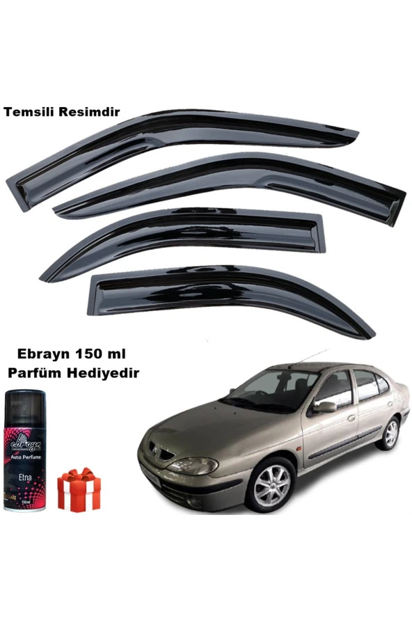Caraks Renault Megane 1 Mügen Cam Rüzgarlığı Sedan 1996-2004 Arası 4 Lü Takım Koku Hediyeli