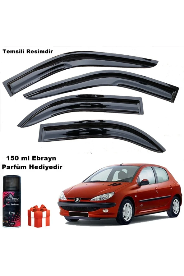 Caraks Peugeot 206 Mügen Cam Rüzgarlığı Hb 1998 - 2012 Arası 4 Lü Takım Koku Hediyeli