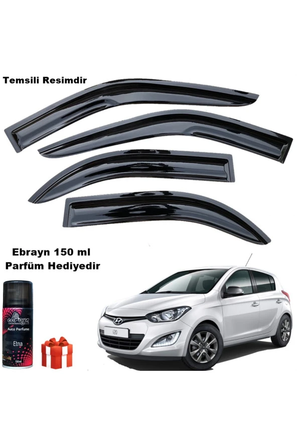 Caraks Hyundai I20 Mügen Cam Rüzgarlığı 2008-2012 Arası 4 Lü Takım Koku Hediyeli ürün görseli 1