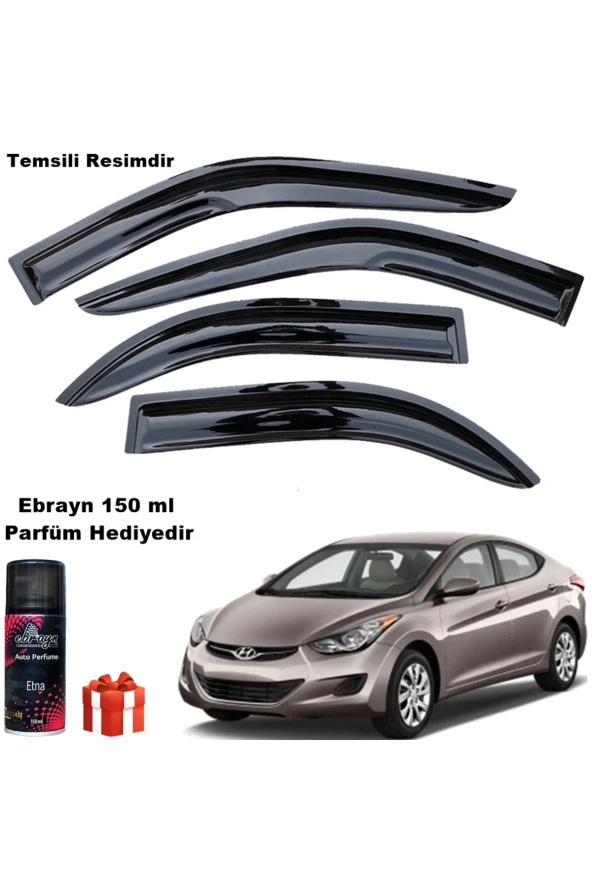 Caraks Hyundai Elantra Mügen Cam Rüzgarlığı 2011-2015 Arası 4 Lü Takım Koku Hediyeli ürün görseli