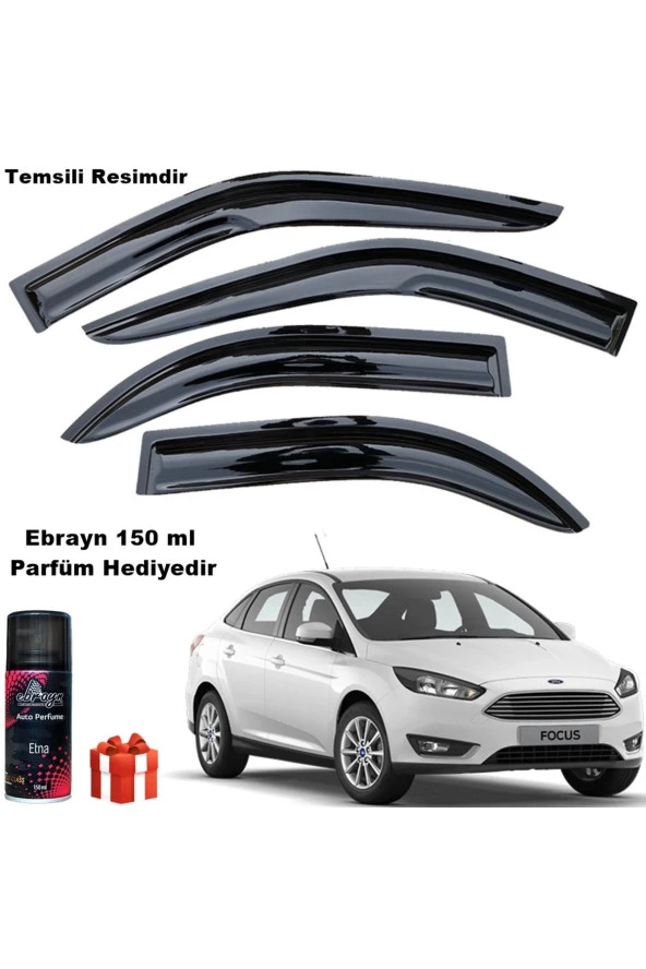 Caraks Focus 4 Mügen Cam Rüzgarlığı Sedan 2015 - 2018 Arası 4 Lü Takım Koku Hediyeli ürün görseli 1