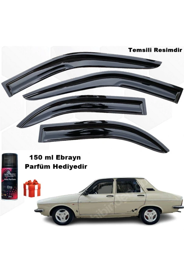 Caraks Renault 12 Toros Sedan Mügen Cam Rüzgarlığı 4 Lü Takım Koku Hediyeli ürün görseli