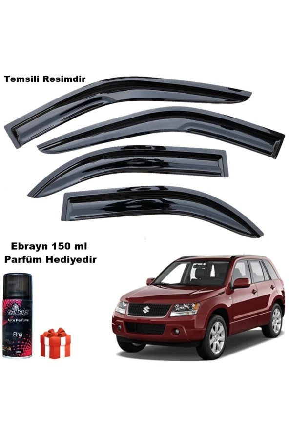 Caraks Suzuki Grand Vitara Mügen Cam Rüzgarlığı 2006-2012 Arası 4 Lü Takım Koku Hediyeli