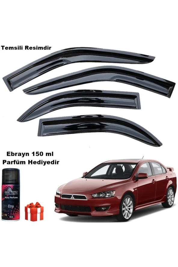 Caraks Mitsubishi Lancer Mügen Cam Rüzgarlığı 2008-2015 Arası  Uyumlu 4 lü Takım Koku Hediyeli